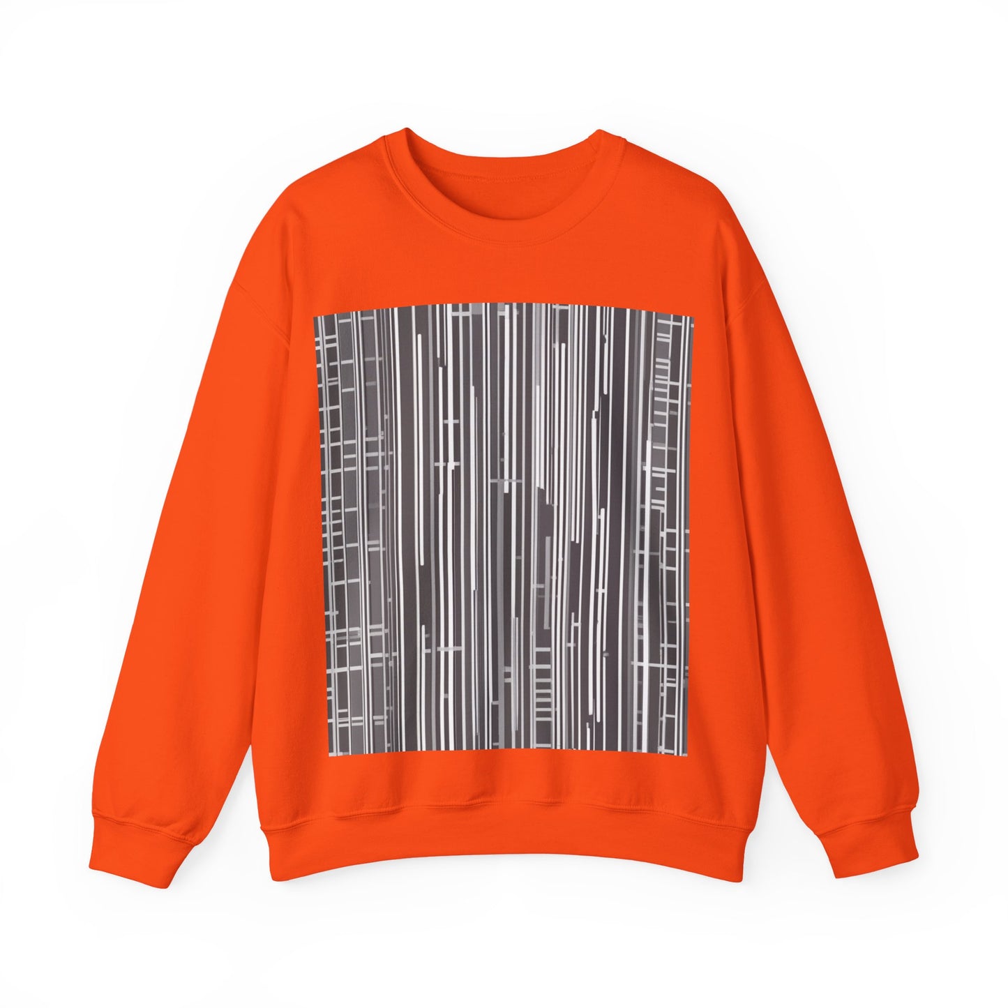 boostlete-boost-mode-pattern-barcode-blueprint-0463 — Unisex Heavy Blend Crewneck (G18000)
