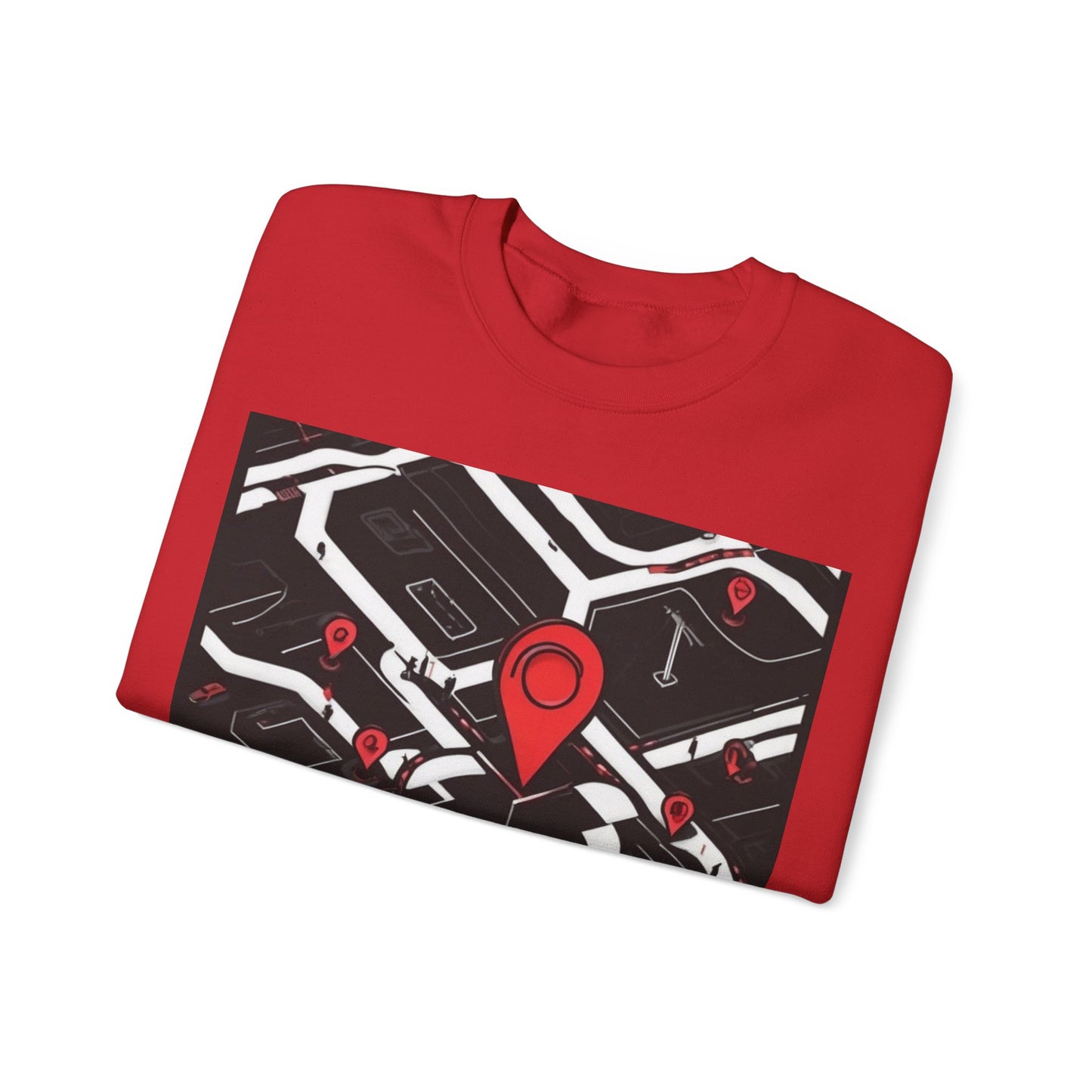boostlete-am-crew-icon-map-matte-isometric-0094 — Unisex Heavy Blend Crewneck Sweatshirt (Gildan)