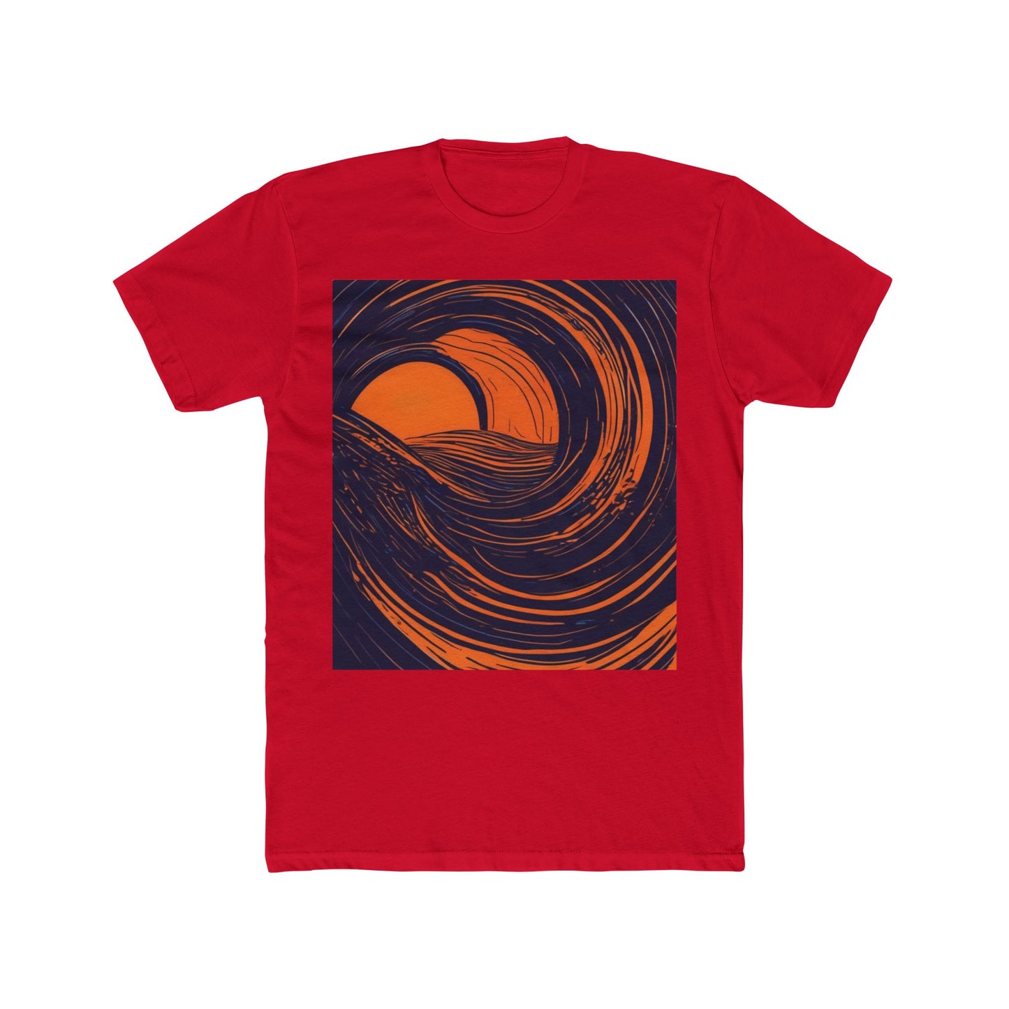 boostlete-rise-grind-icon-sunrise-speed-line-art-0202 — Unisex Cotton Crew Tee (NL 3600)