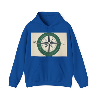 boostlete-iron-intent-icon-compass-soft-blueprint-0614 — Unisex Heavy Blend Hoodie (G18500)