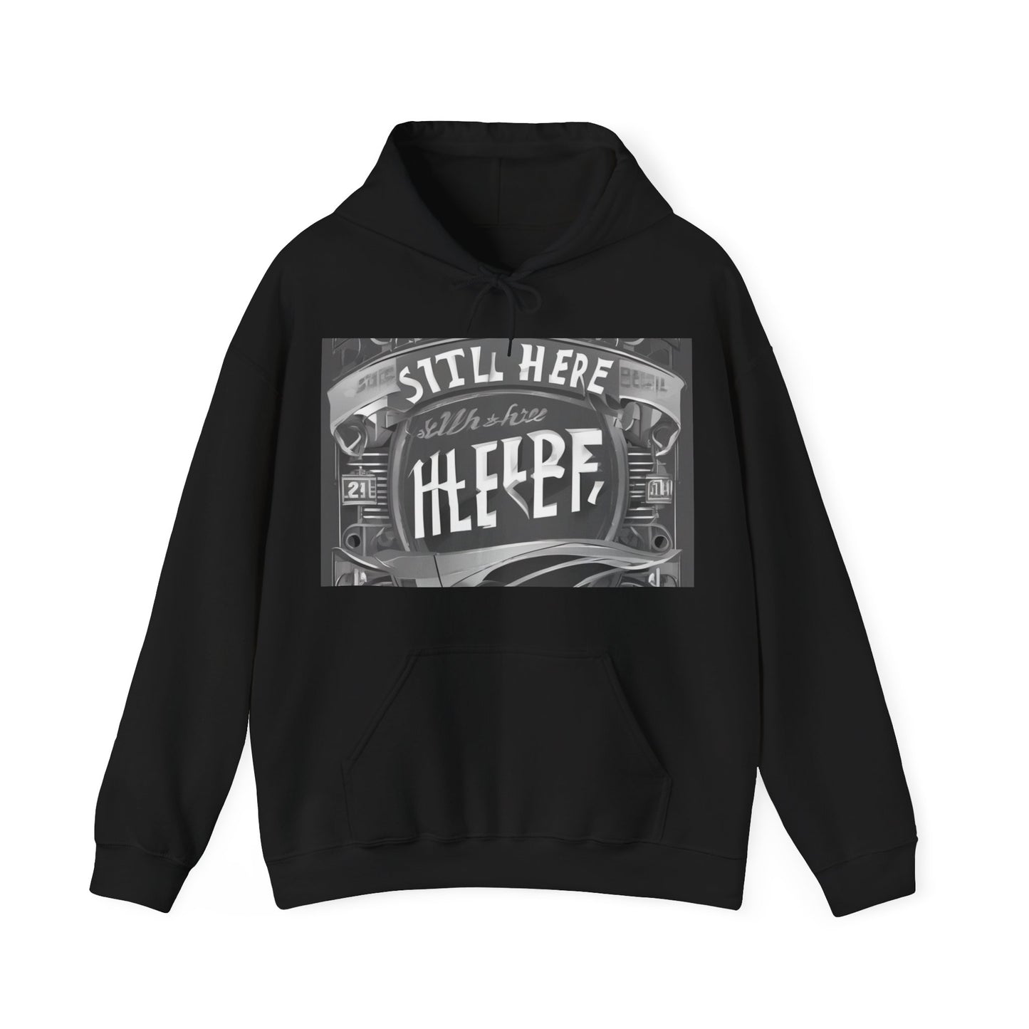 boostlete-recovery-progress-type-still-here-banner-paper-0201 — Unisex Heavy Blend Hooded Sweatshirt (Gildan)