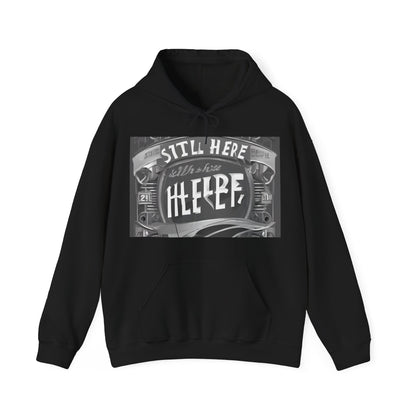 boostlete-recovery-progress-type-still-here-banner-paper-0201 — Unisex Heavy Blend Hooded Sweatshirt (Gildan)