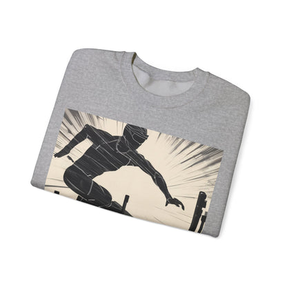 boostlete-iron-intent-scene-hurdler-speed-blueprint-0152 — Unisex Heavy Blend Crewneck Sweatshirt (Gildan)