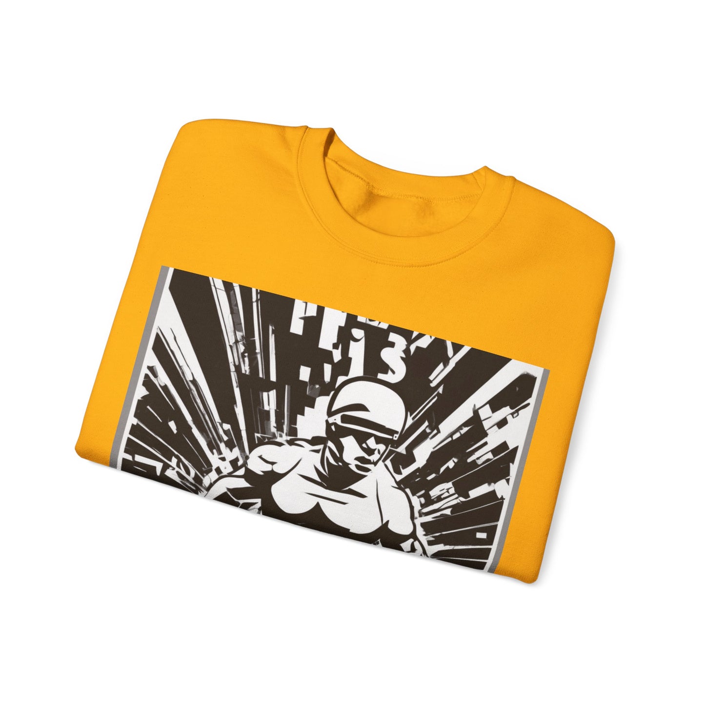 boostlete-field-day-scene-sprinter-halftone-bold-0148 — Unisex Heavy Blend Crewneck Sweatshirt (Gildan)