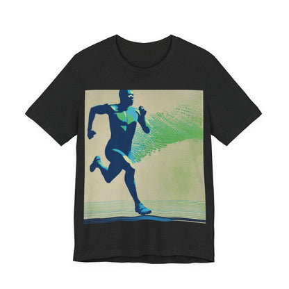 boostlete-am-crew-scene-sprinter-halftone-engraved-0092 — Unisex Jersey Short Sleeve (B+C 3001)