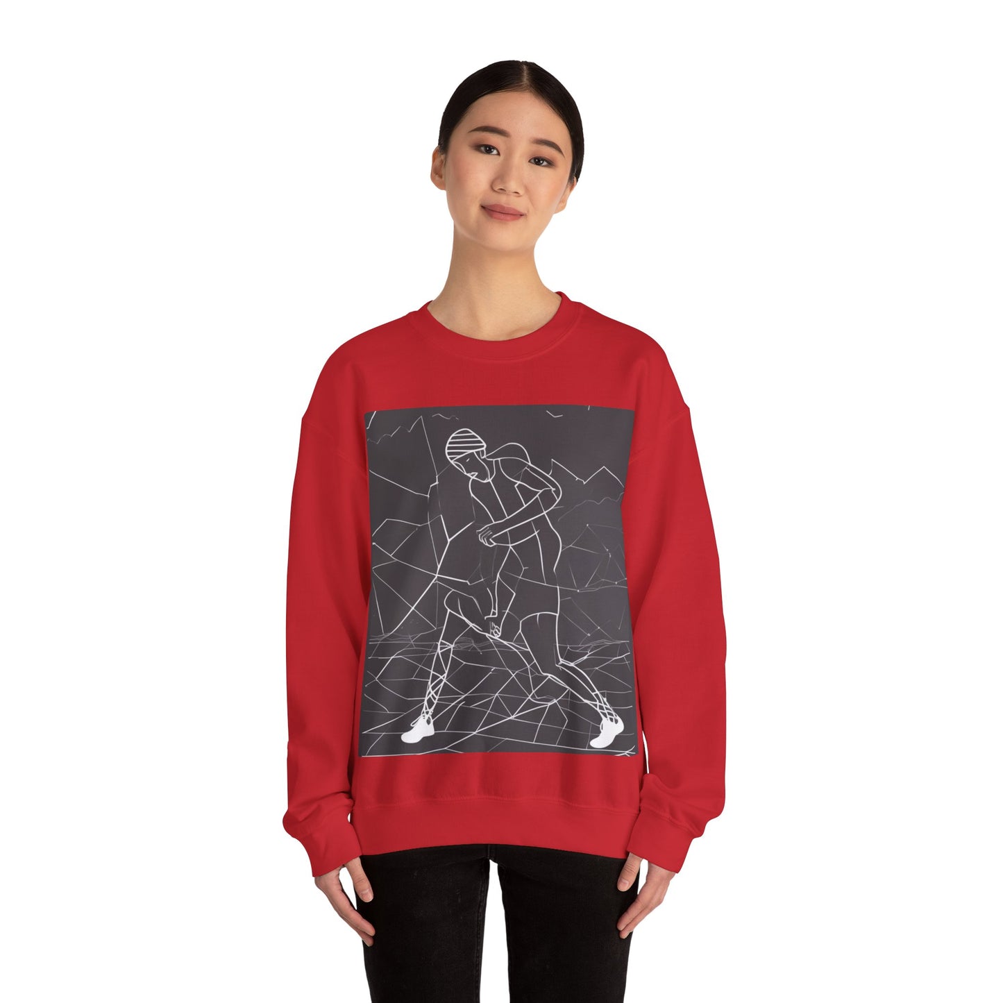 boostlete-pr-season-scene-runner-outline-geometric-1072 — Unisex Heavy Blend Crewneck (G18000)