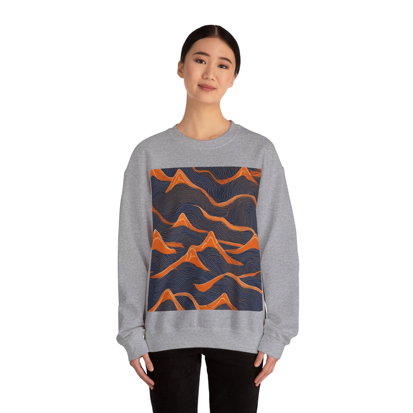 boostlete-boost-mode-pattern-topographic-engraved-0035 — Unisex Heavy Blend Crewneck Sweatshirt (Gildan)