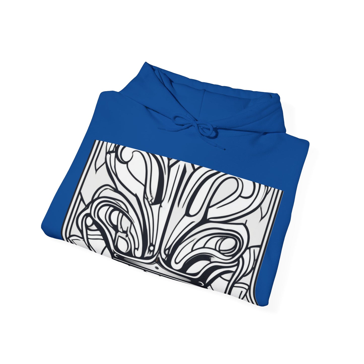 boostlete-boost-mode-icon-crown-offset-line-art-0190 — Unisex Heavy Blend Hooded Sweatshirt (Gildan)