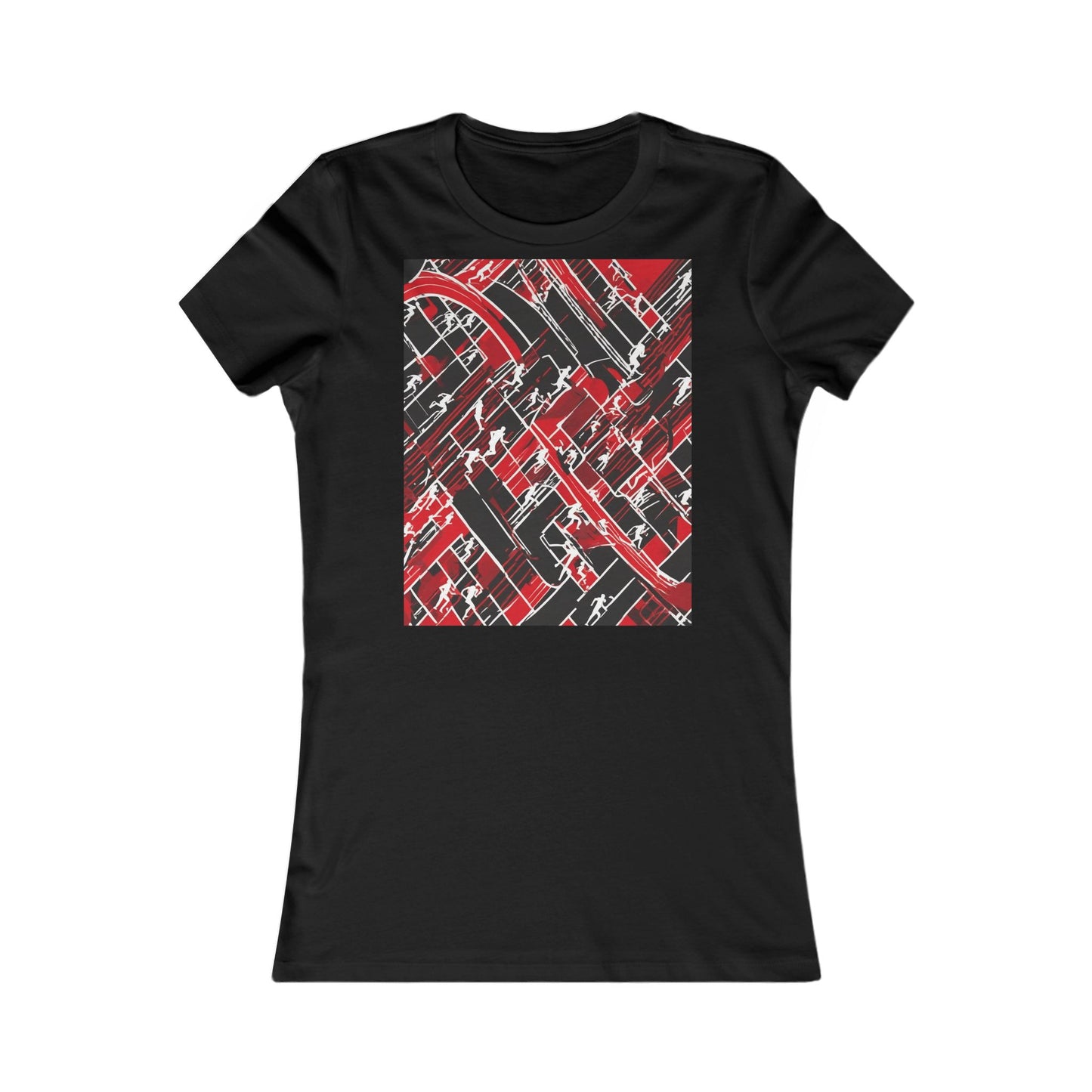 boostlete-pr-season-scene-marathoner-outline-modern-0124 — Women's Favorite Tee (B+C 6004)