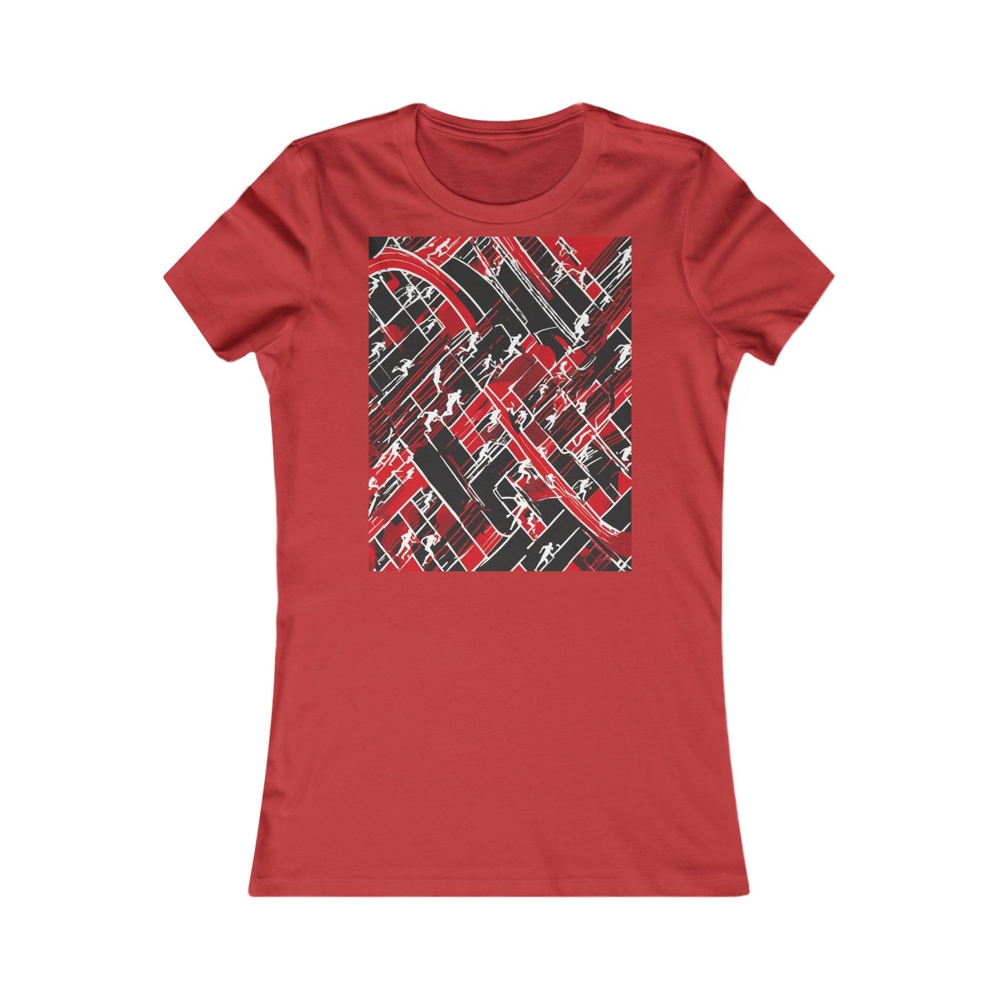 boostlete-pr-season-scene-marathoner-outline-modern-0124 — Women's Favorite Tee (B+C 6004)