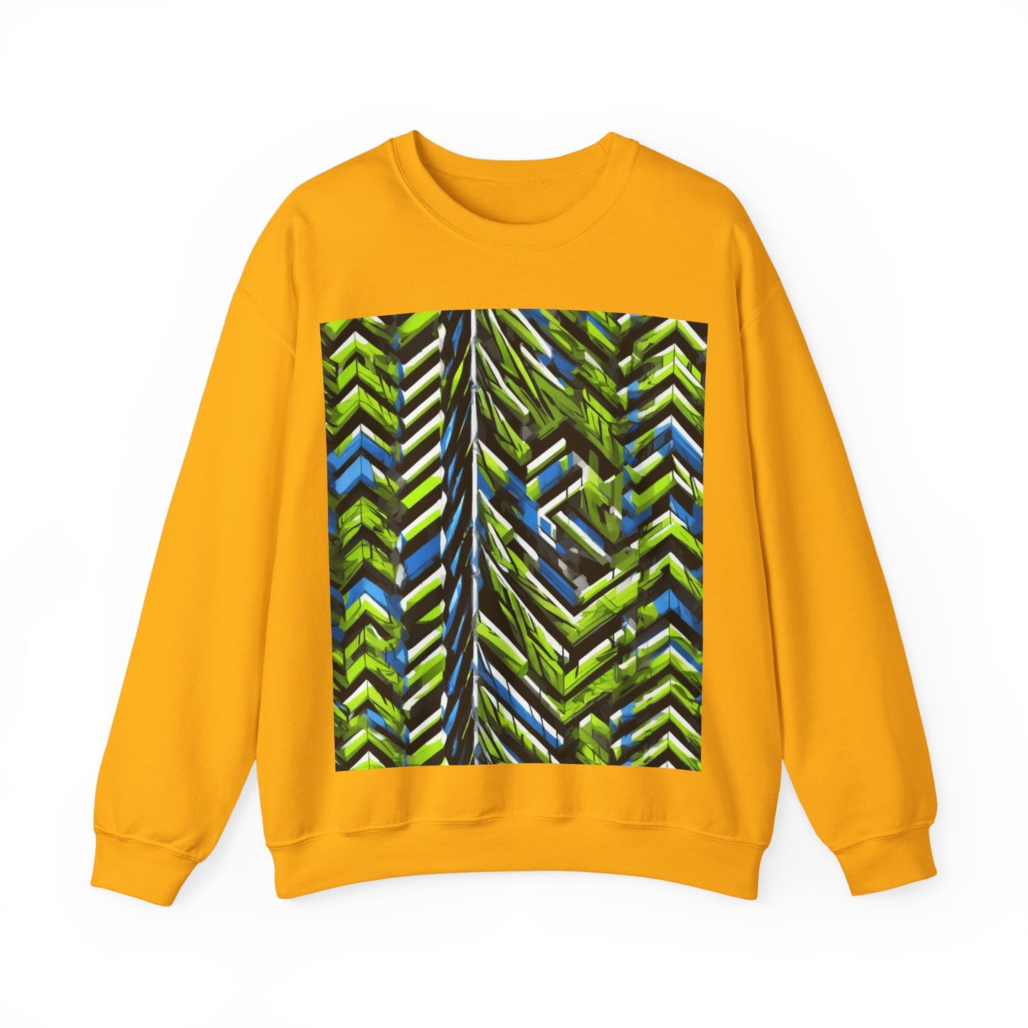 boostlete-rise-grind-pattern-chevron-isometric-0195 — Unisex Heavy Blend Crewneck Sweatshirt (Gildan)