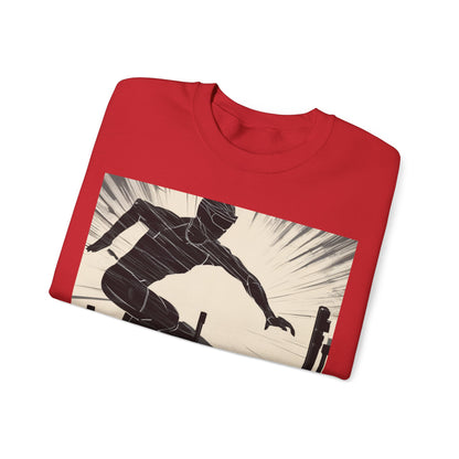 boostlete-iron-intent-scene-hurdler-speed-blueprint-0152 — Unisex Heavy Blend Crewneck Sweatshirt (Gildan)