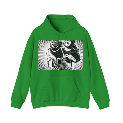boostlete-pr-season-scene-lunge-halftone-engraved-0096 — Unisex Heavy Blend Hooded Sweatshirt (Gildan)