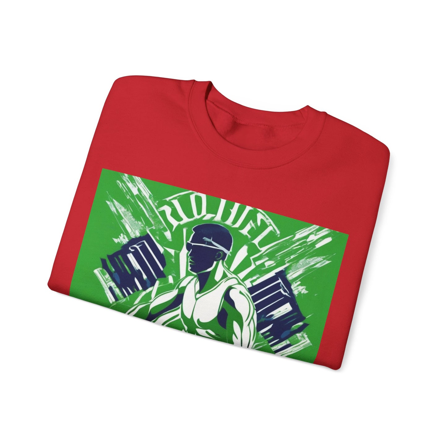 boostlete-am-crew-scene-rower-grainy-bold-0172 — Unisex Heavy Blend Crewneck Sweatshirt (Gildan)