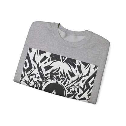 boostlete-am-crew-icon-flame-matte-geometric-0286 — Unisex Heavy Blend Crewneck Sweatshirt (Gildan)