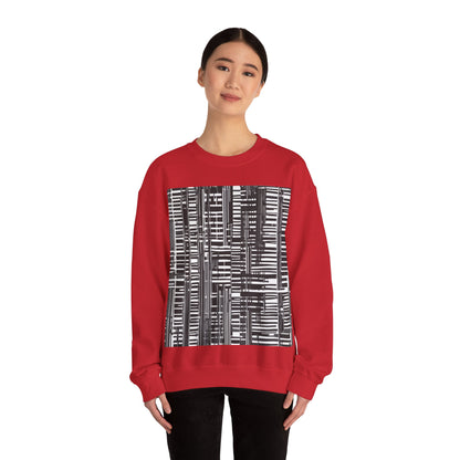 boostlete-iron-intent-pattern-barcode-line-art-0599 — Unisex Heavy Blend Crewneck (G18000)