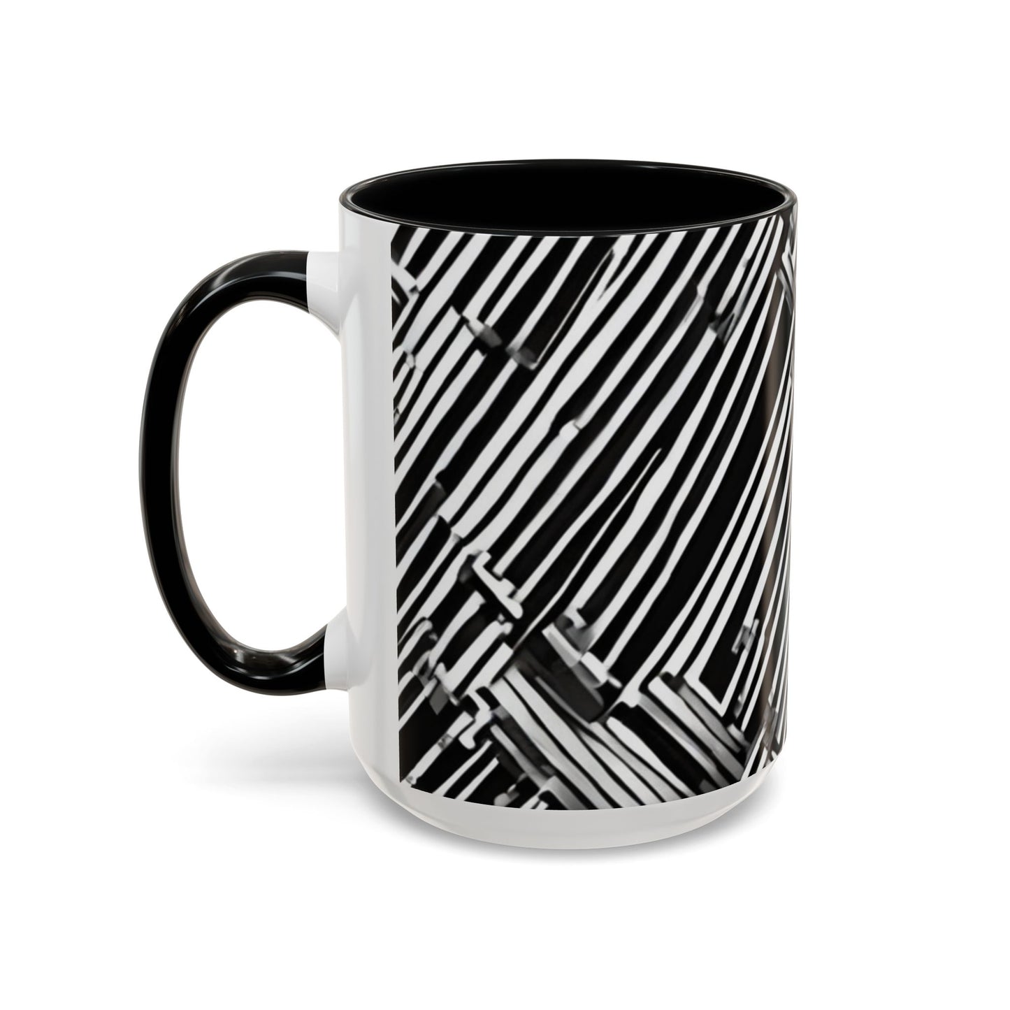 boostlete-mile-by-mile-pattern-barcode-monoline-0059 — Accent Mug 11oz/15oz