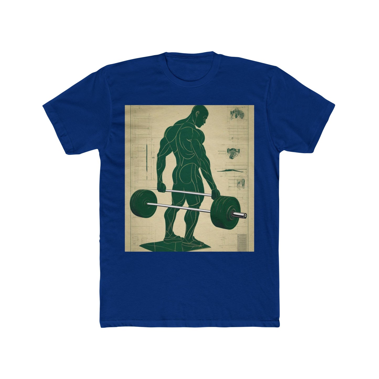 boostlete-recovery-progress-scene-deadlift-3d-blueprint-0236 — Unisex Cotton Crew Tee (NL 3600)