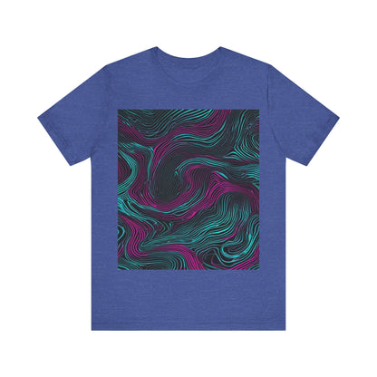 boostlete-am-crew-pattern-topographic-monoline-0075 — Unisex Jersey Short Sleeve (B+C 3001)