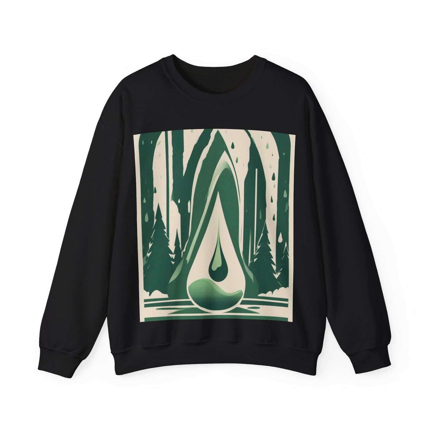 boostlete-quiet-power-icon-water-glitch-retro-0186 — Unisex Heavy Blend Crewneck Sweatshirt (Gildan)