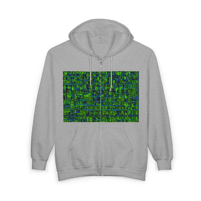 boostlete-mile-by-mile-pattern-plate-number-blueprint-0147 — Unisex Heavy Blend Full-Zip Hooded Sweatshirt