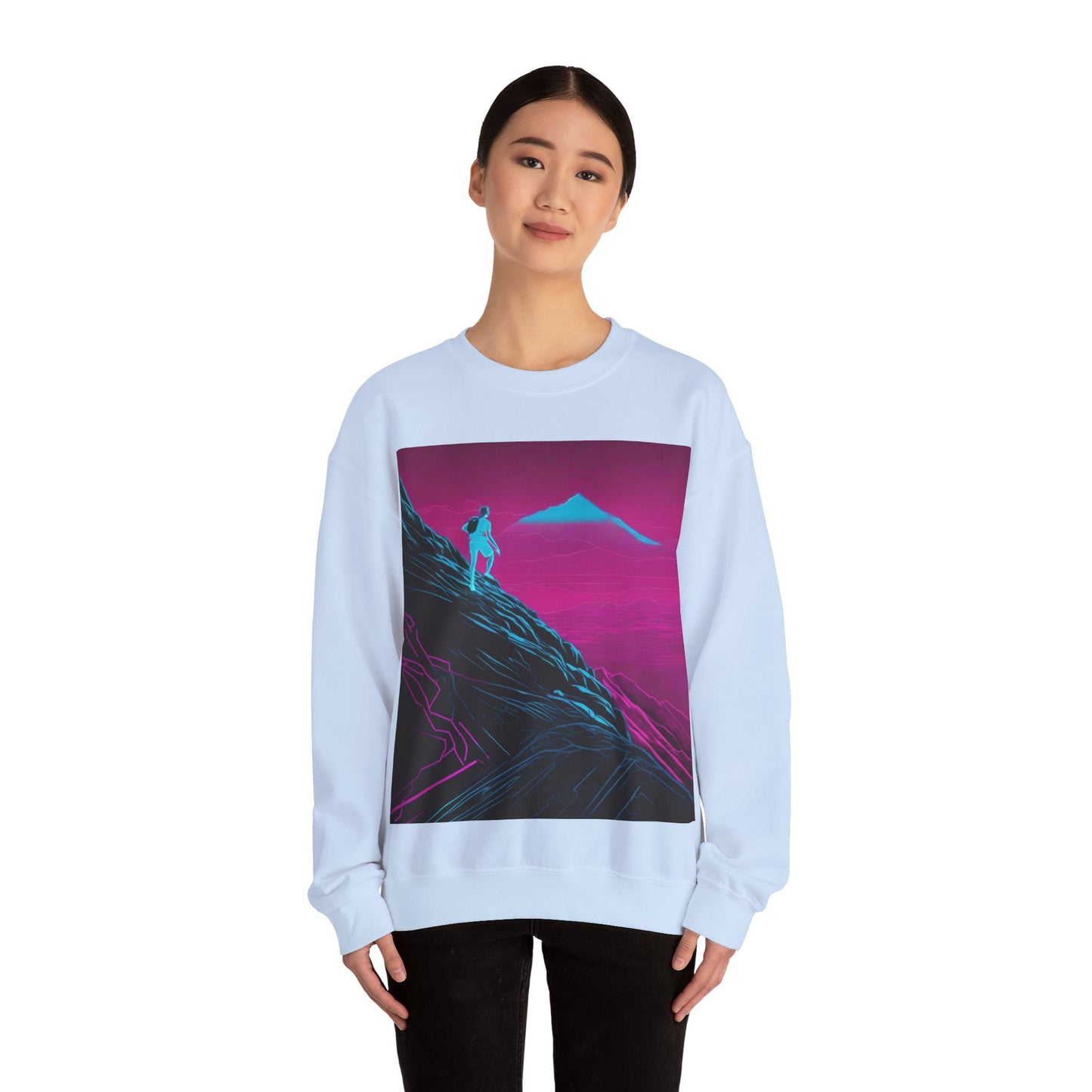 boostlete-boost-mode-scene-trail-neon-blueprint-0832 — Unisex Heavy Blend Crewneck (G18000)