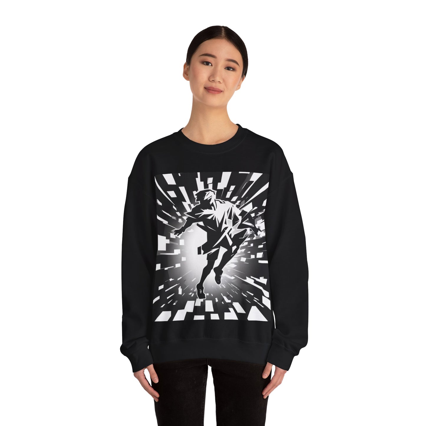 boostlete-am-crew-scene-sprinter-high-modern-0312 — Unisex Heavy Blend Crewneck Sweatshirt (Gildan)