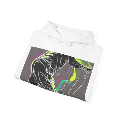 boostlete-iron-intent-scene-athlete-neon-monoline-0140 — Unisex Heavy Blend Hooded Sweatshirt (Gildan)