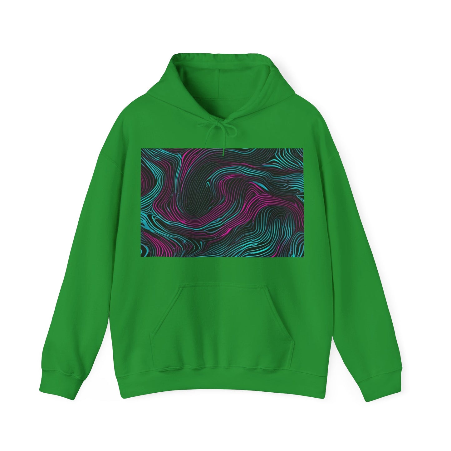 boostlete-am-crew-pattern-topographic-monoline-0075 — Unisex Heavy Blend Hooded Sweatshirt (Gildan)