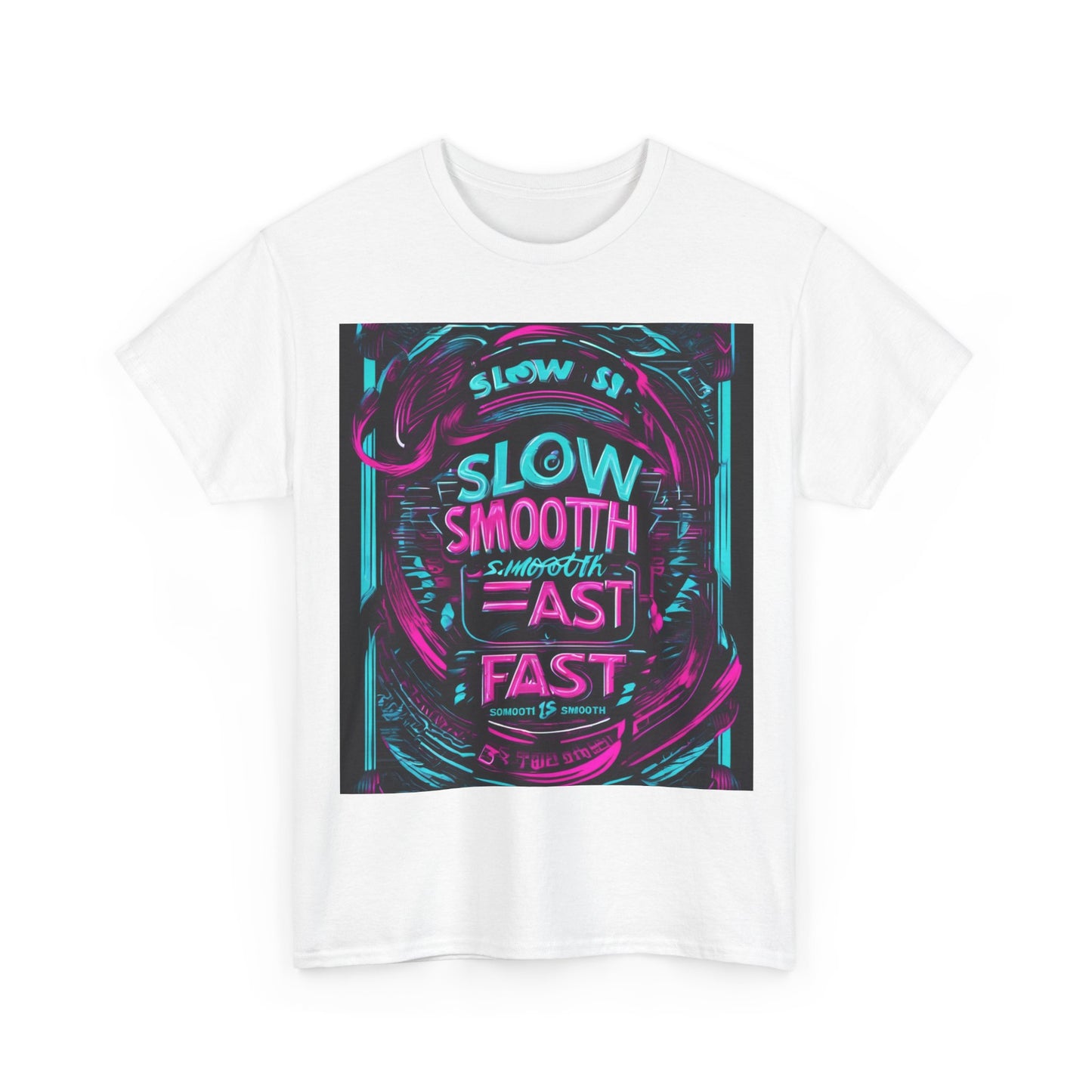 boostlete-recovery-progress-type-slow-is-smooth-smooth-is-fast-banner-engraved-0181 — Unisex Heavy Cotton Tee (Gildan 5000)