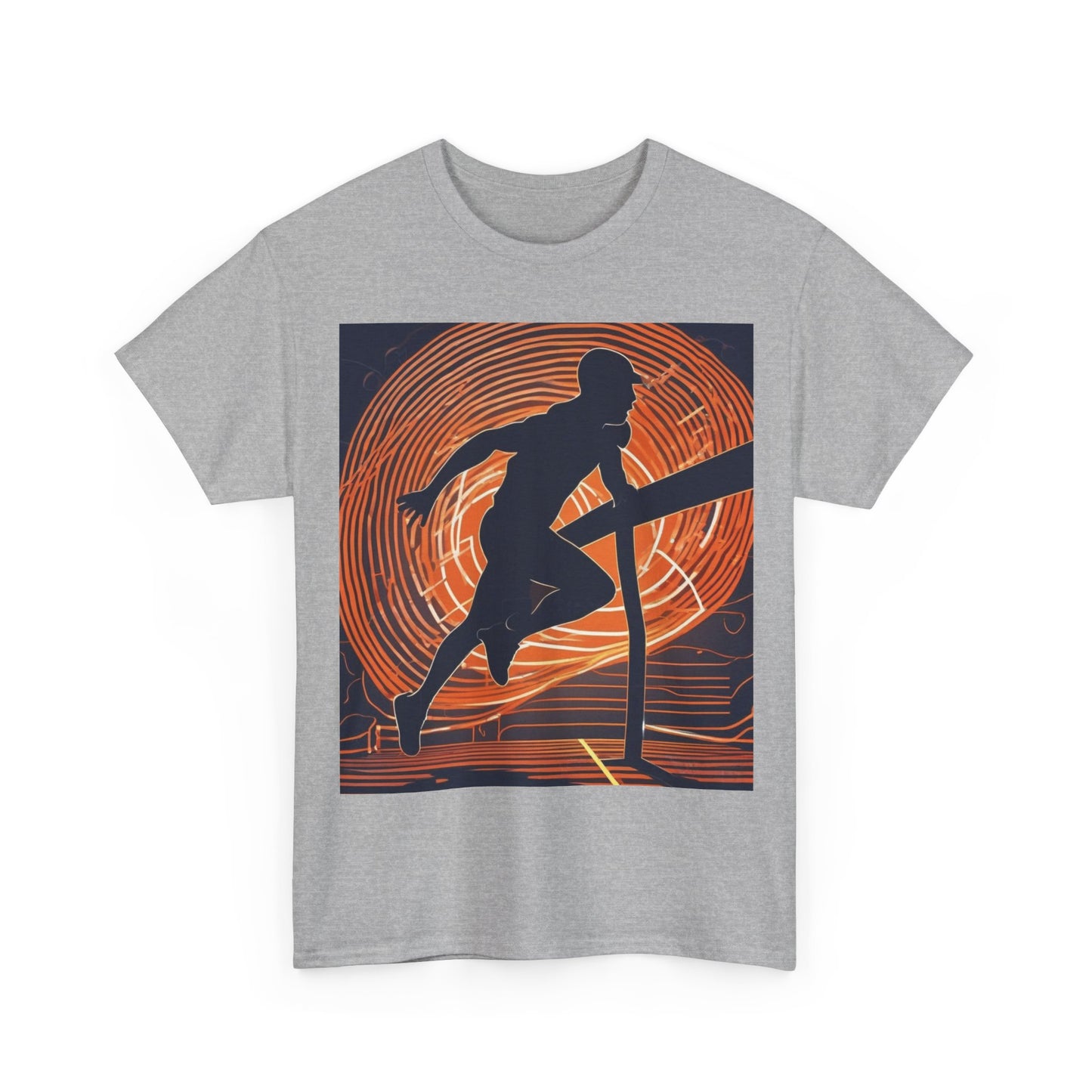 boostlete-iron-intent-scene-hurdler-neon-modern-0264 — Unisex Heavy Cotton Tee (Gildan 5000)