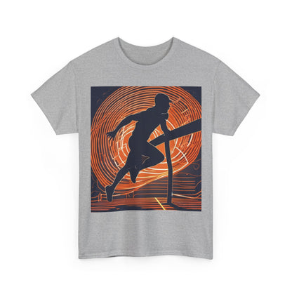 boostlete-iron-intent-scene-hurdler-neon-modern-0264 — Unisex Heavy Cotton Tee (Gildan 5000)