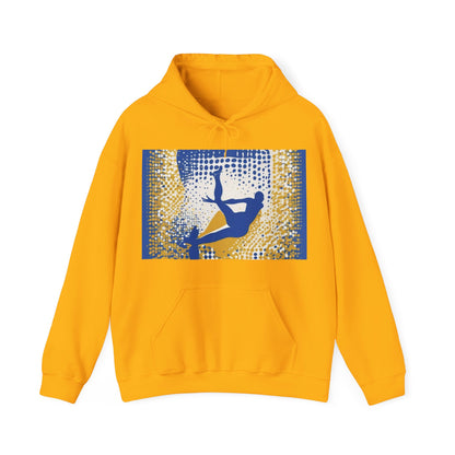 boostlete-field-day-icon-swimmer-halftone-paper-0246 — Unisex Heavy Blend Hooded Sweatshirt (Gildan)