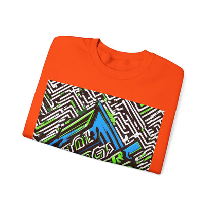 boostlete-am-crew-type-stronger-signals-diagonal-badge-1077 — Unisex Heavy Blend Crewneck (G18000)