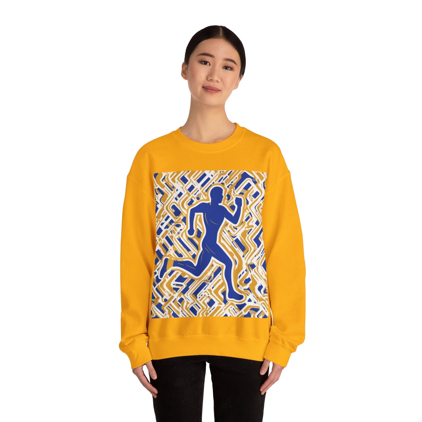 boostlete-pr-season-icon-runner-outline-industrial-0170 — Unisex Heavy Blend Crewneck Sweatshirt (Gildan)