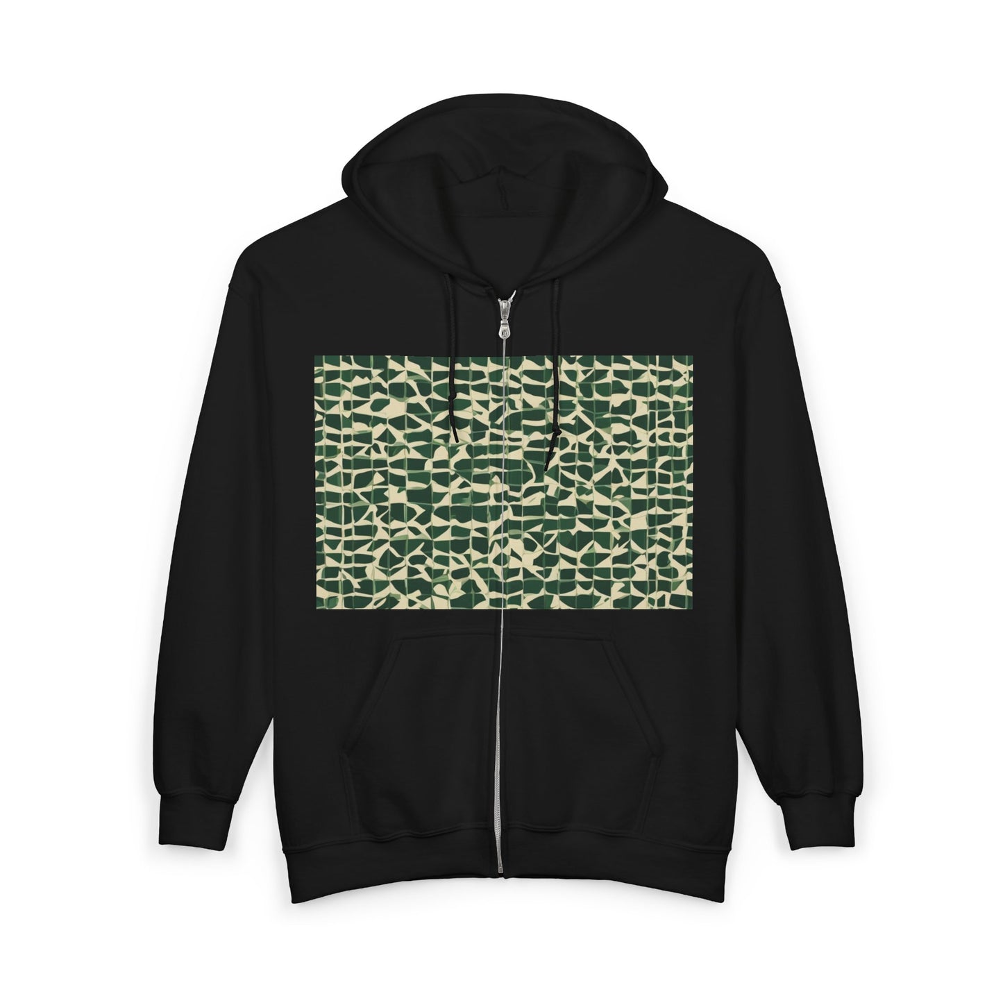 boostlete-iron-intent-pattern-plate-number-isometric-0099 — Unisex Heavy Blend Full-Zip Hooded Sweatshirt