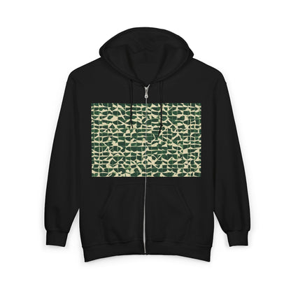 boostlete-iron-intent-pattern-plate-number-isometric-0099 — Unisex Heavy Blend Full-Zip Hooded Sweatshirt