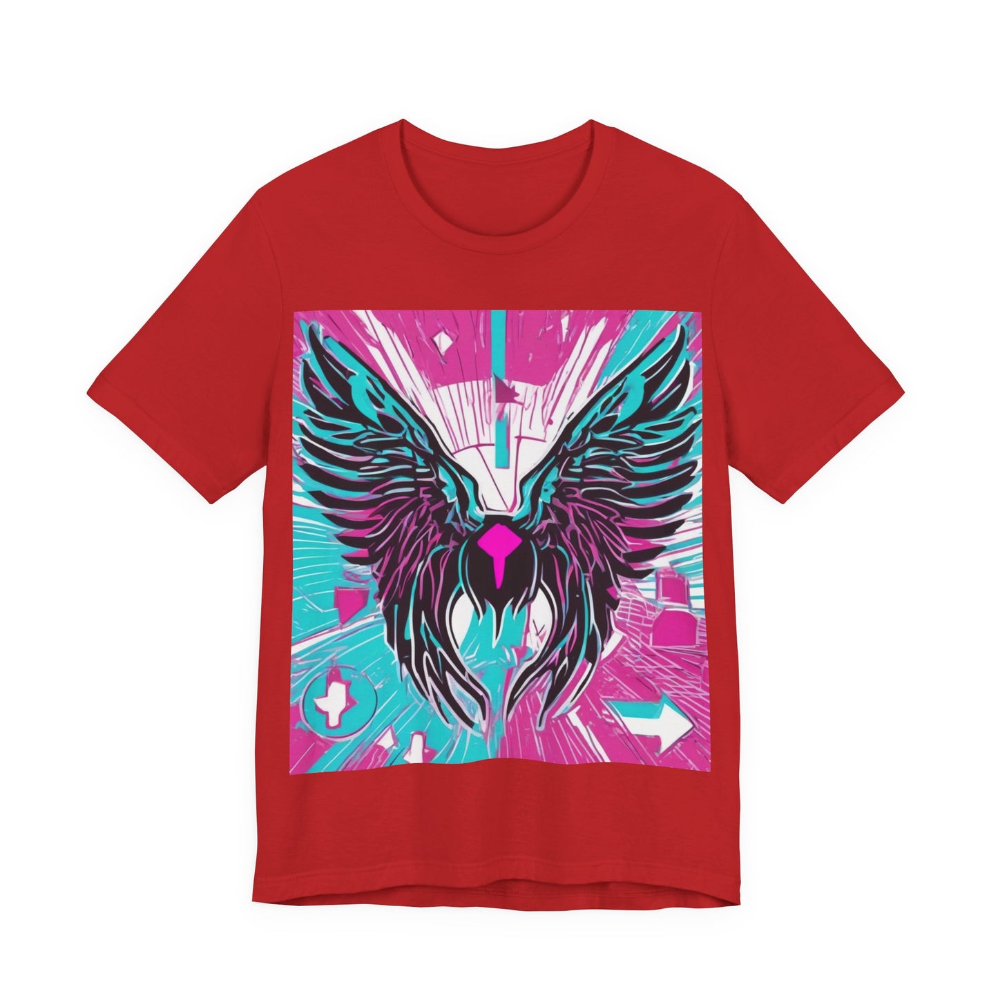 boostlete-am-crew-icon-wings-outline-line-art-0282 — Unisex Jersey Short Sleeve (B+C 3001)