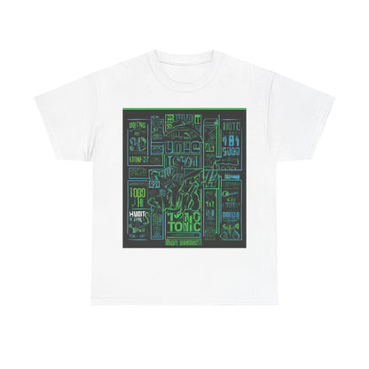 boostlete-field-day-type-gym-tonic-h2o-outline-over-solid-geometric-0249 — Unisex Heavy Cotton Tee (Gildan 5000)