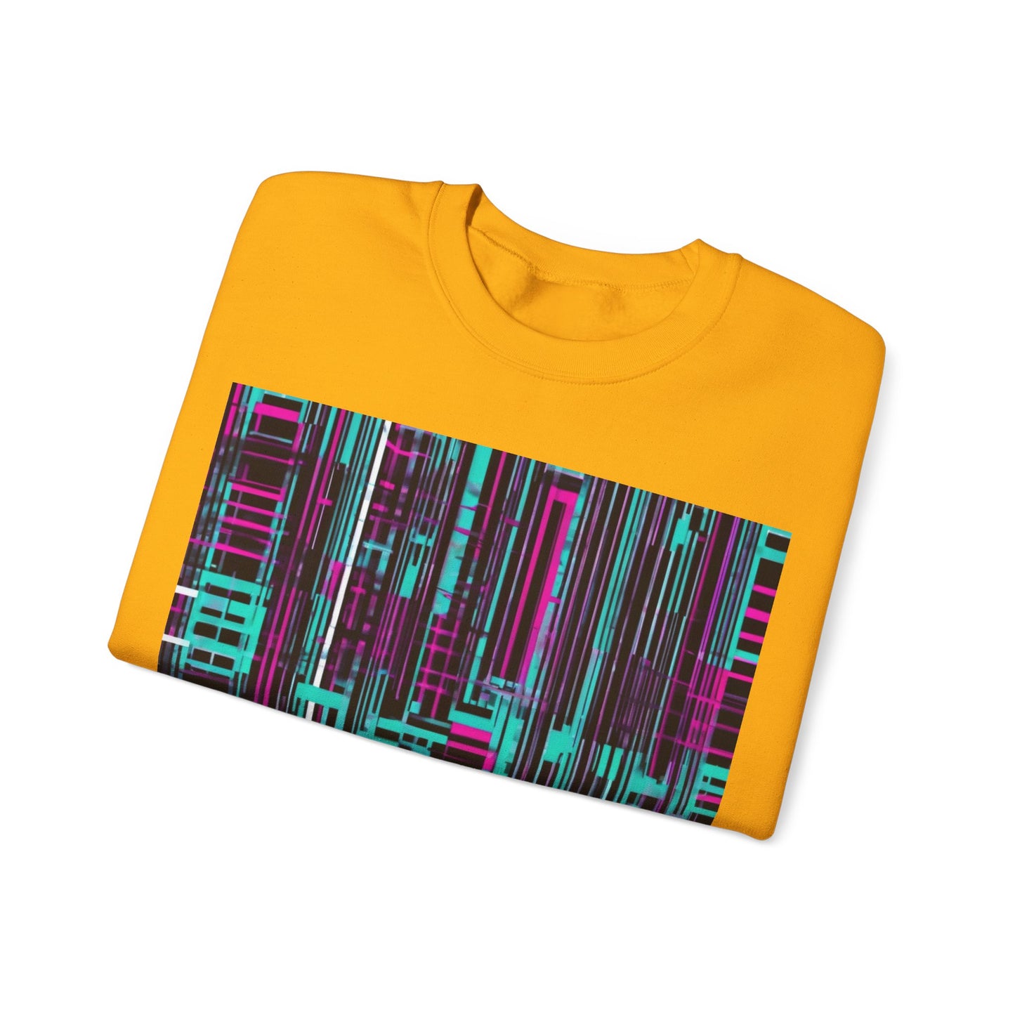 boostlete-field-day-pattern-barcode-retro-0275 — Unisex Heavy Blend Crewneck Sweatshirt (Gildan)
