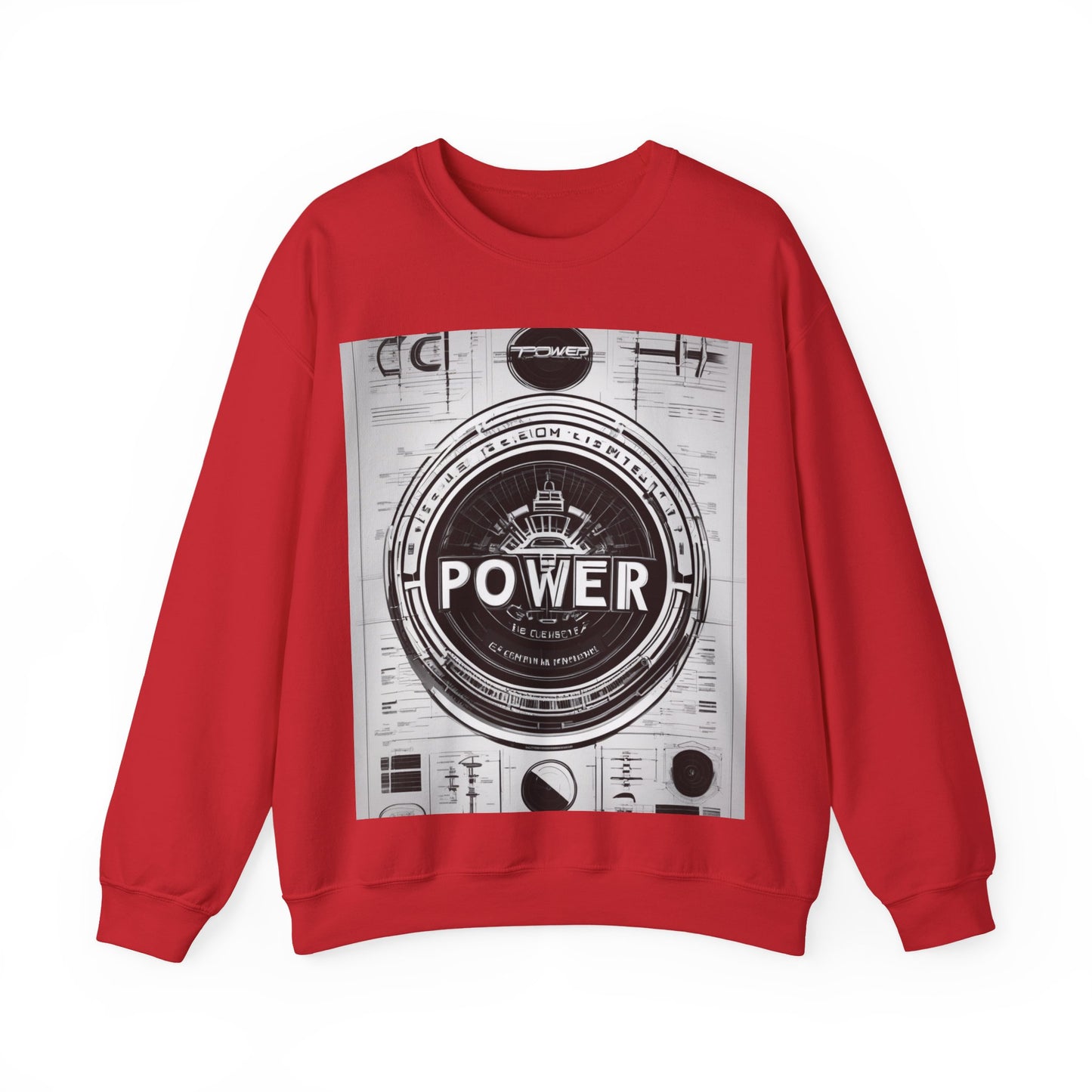boostlete-boost-mode-type-power-in-quiet-badge-blueprint-0245 — Unisex Heavy Blend Crewneck Sweatshirt (Gildan)