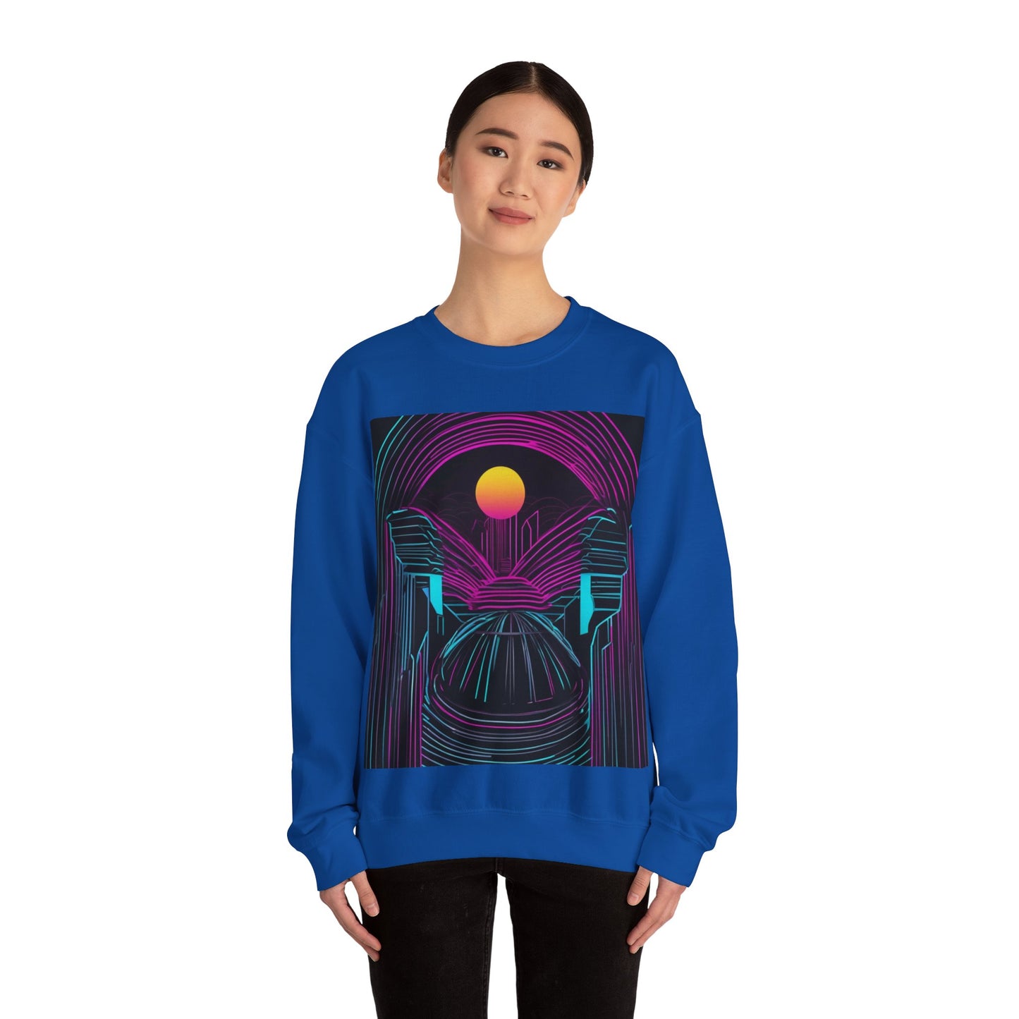 boostlete-rise-grind-icon-sunrise-motion-paper-0962 — Unisex Heavy Blend Crewneck (G18000)