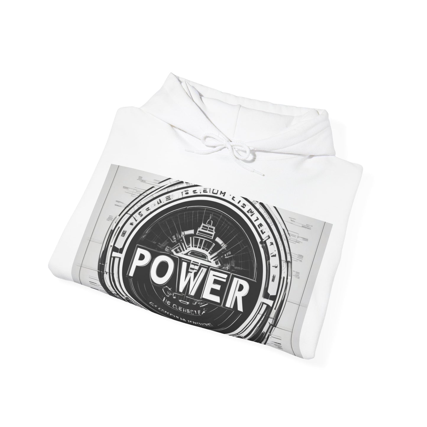 boostlete-boost-mode-type-power-in-quiet-badge-blueprint-0245 — Unisex Heavy Blend Hooded Sweatshirt (Gildan)