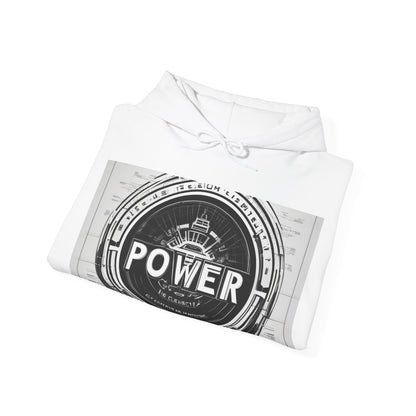 boostlete-boost-mode-type-power-in-quiet-badge-blueprint-0245 — Unisex Heavy Blend Hooded Sweatshirt (Gildan)