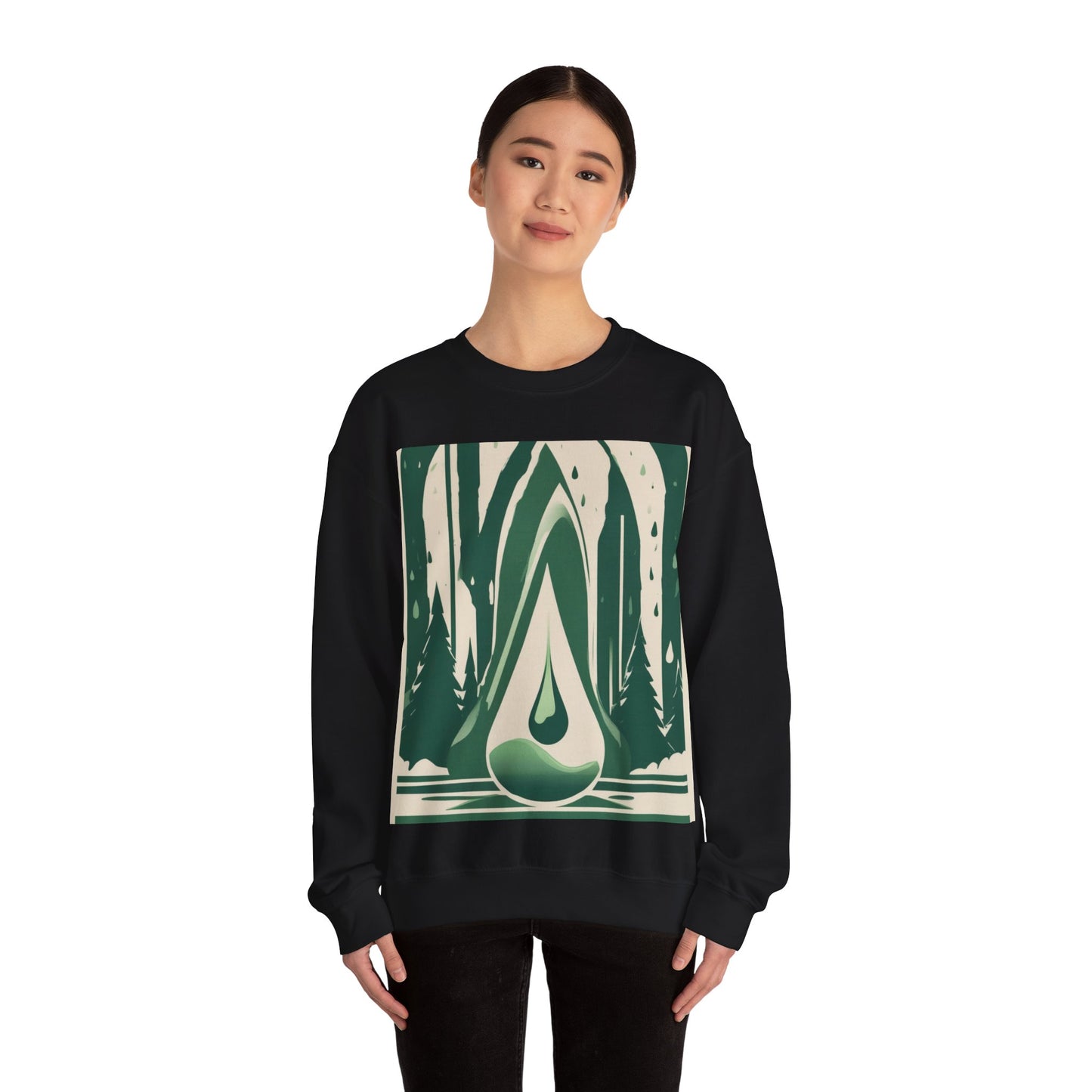 boostlete-quiet-power-icon-water-glitch-retro-0186 — Unisex Heavy Blend Crewneck Sweatshirt (Gildan)
