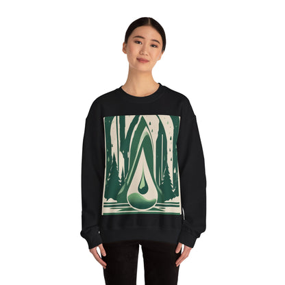 boostlete-quiet-power-icon-water-glitch-retro-0186 — Unisex Heavy Blend Crewneck Sweatshirt (Gildan)
