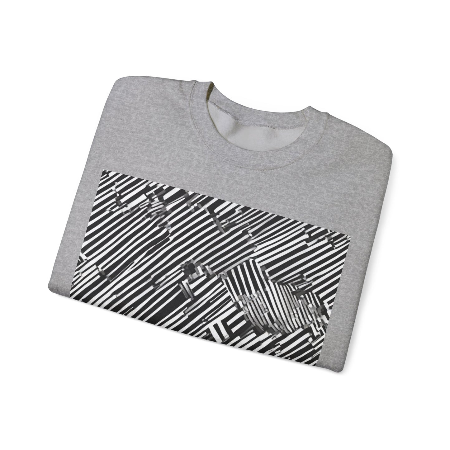 boostlete-mile-by-mile-pattern-barcode-monoline-0059 — Unisex Heavy Blend Crewneck Sweatshirt (Gildan)