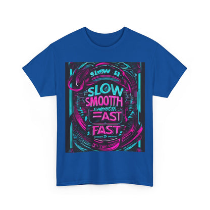 boostlete-recovery-progress-type-slow-is-smooth-smooth-is-fast-banner-engraved-0181 — Unisex Heavy Cotton Tee (Gildan 5000)