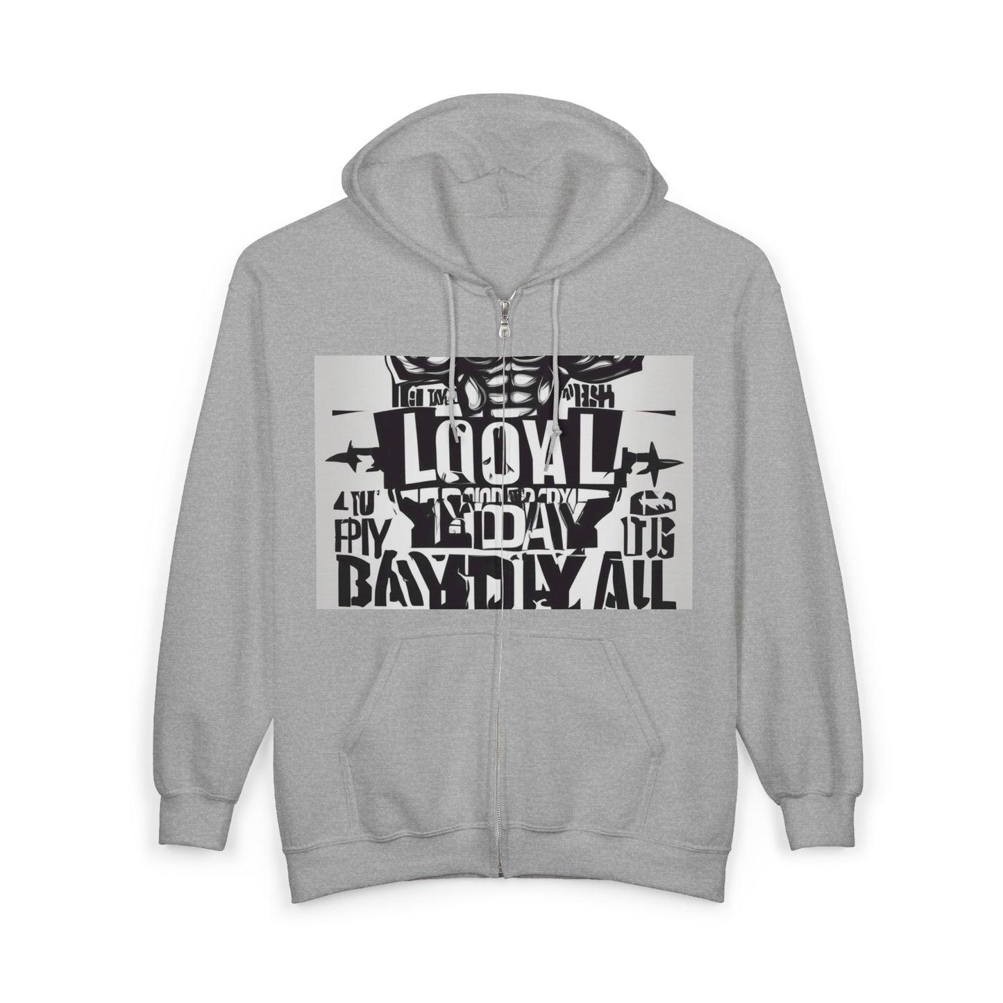 boostlete-mile-by-mile-type-leg-day-loyal-arc-industrial-0297 — Unisex Heavy Blend Full-Zip Hooded Sweatshirt