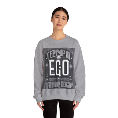 boostlete-mile-by-mile-type-tempo-over-ego-banner-modern-0093 — Unisex Heavy Blend Crewneck Sweatshirt (Gildan)